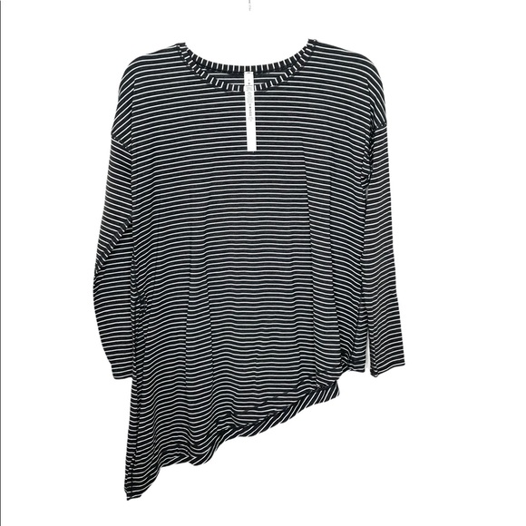 lululemon | To The Point Long Sleeve Modern Stripe Heathered Black White 6 - Picture 2 of 5